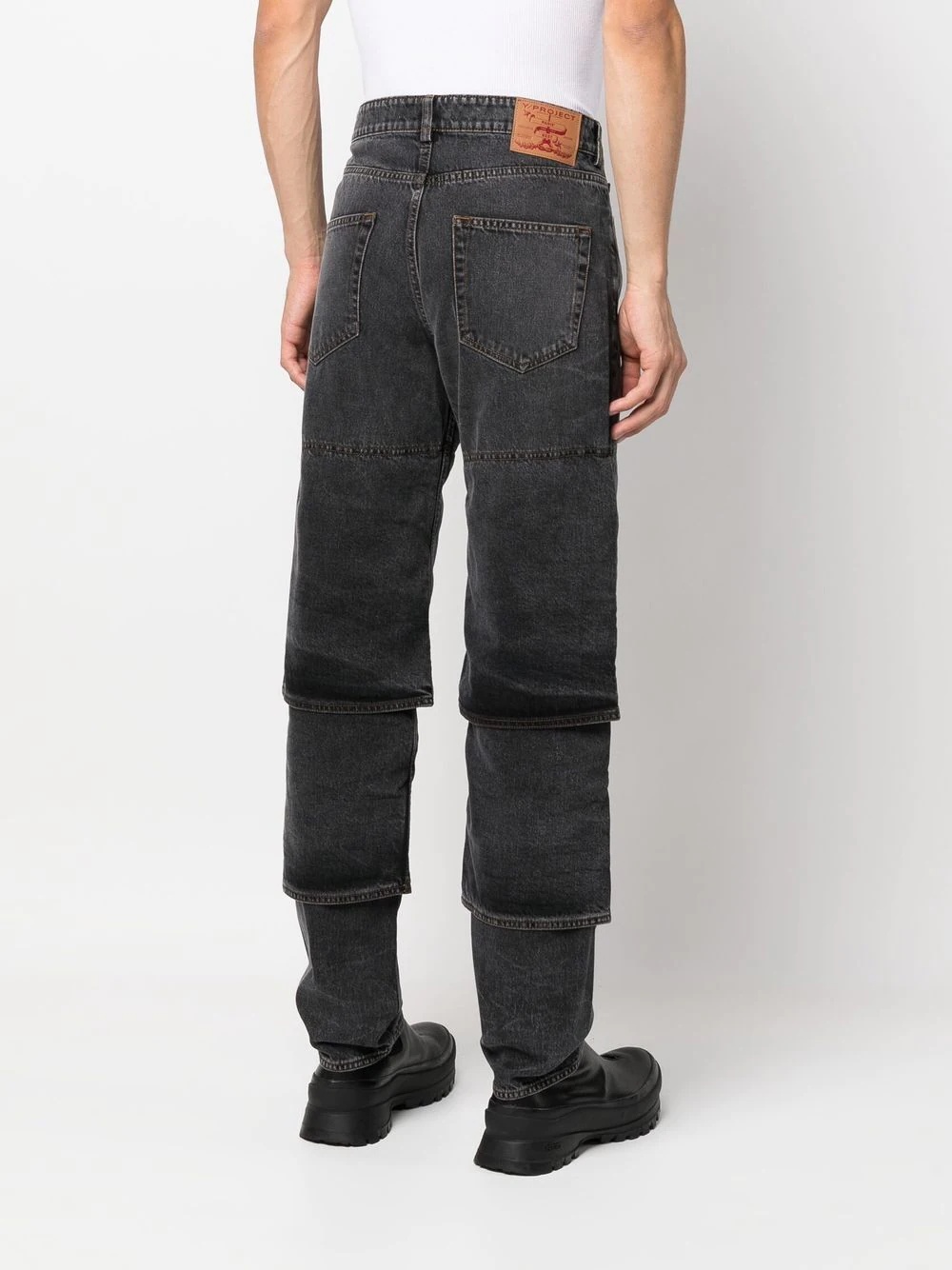 layered-design denim jean - 5