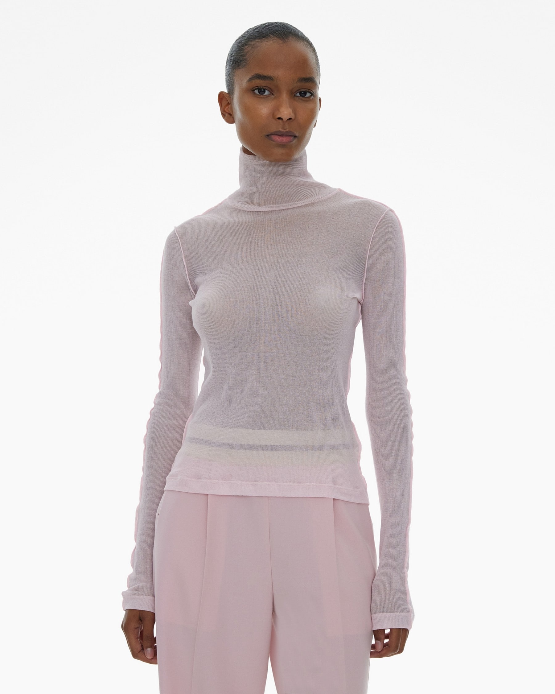 SHEER TURTLENECK TEE - 3