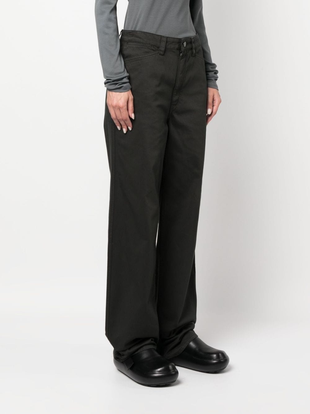 wide-leg cotton trousers - 3