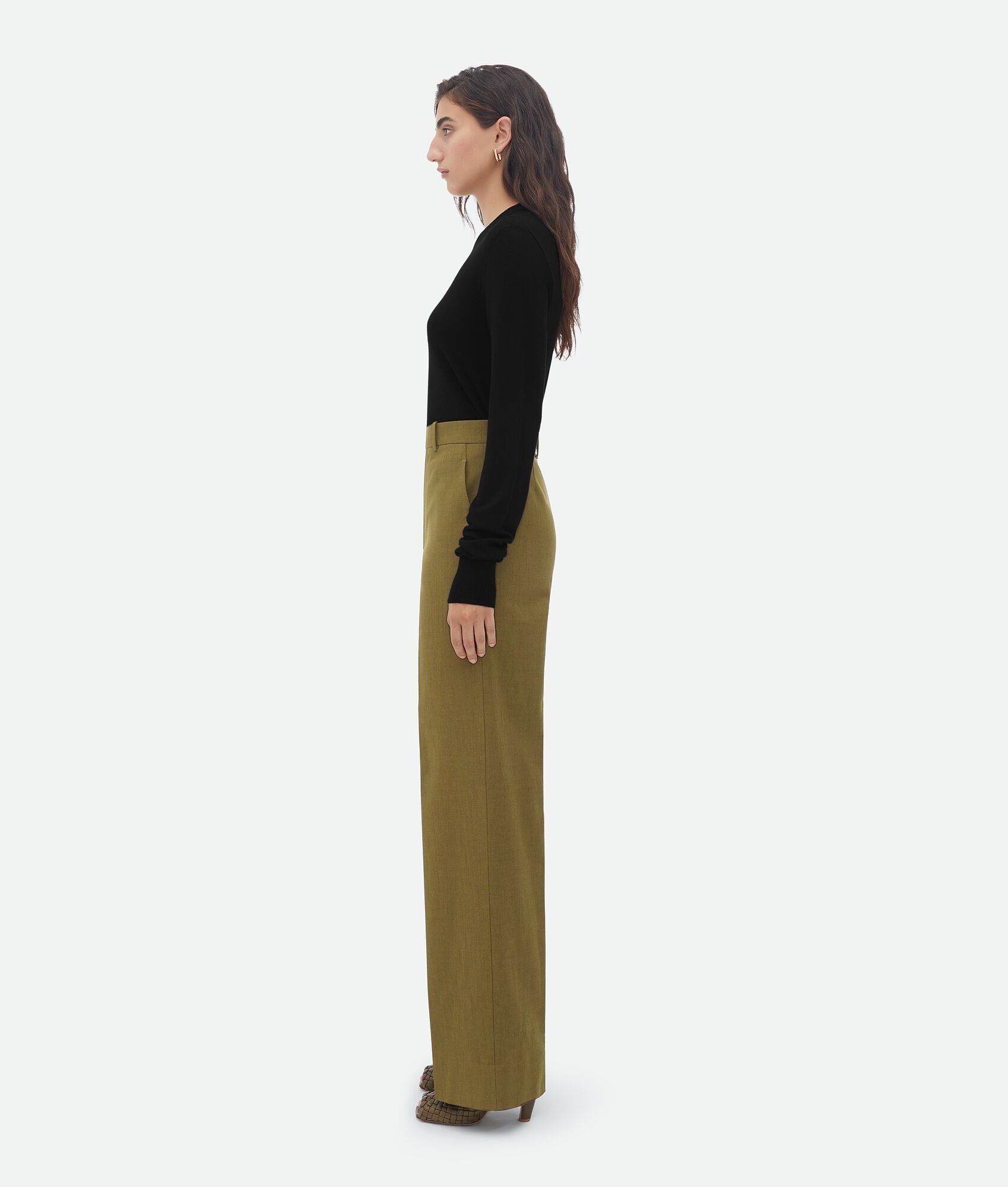 straight leg textured cotton pants - 2