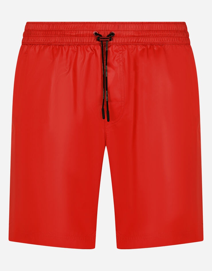 Mid-length swim trunks with side bands - 1