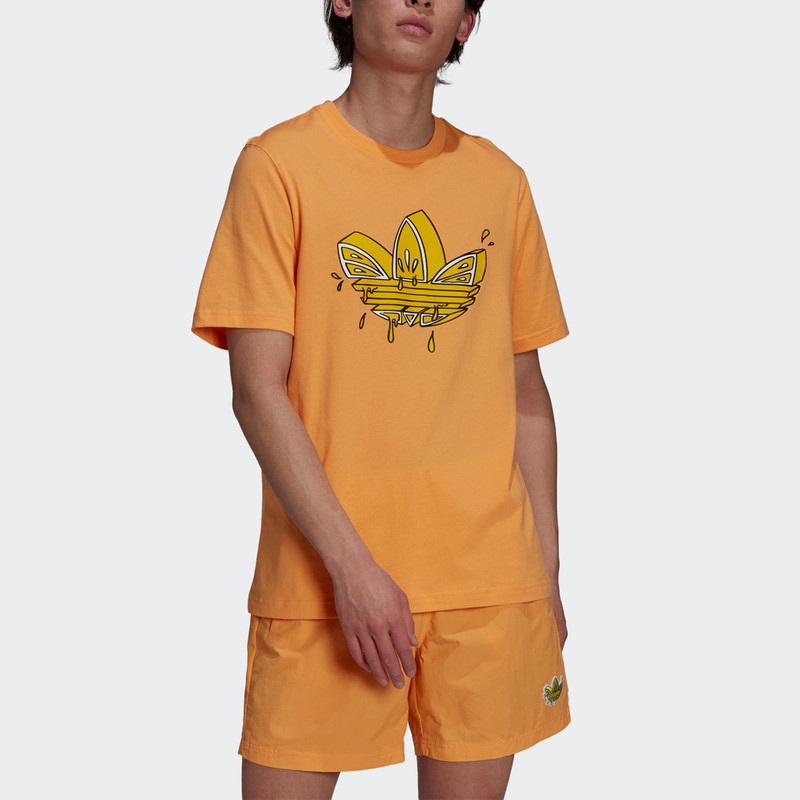 adidas adidas originals Lemon Tee Logo Printing Sports Short Sleeve Orange GN3129 outlook