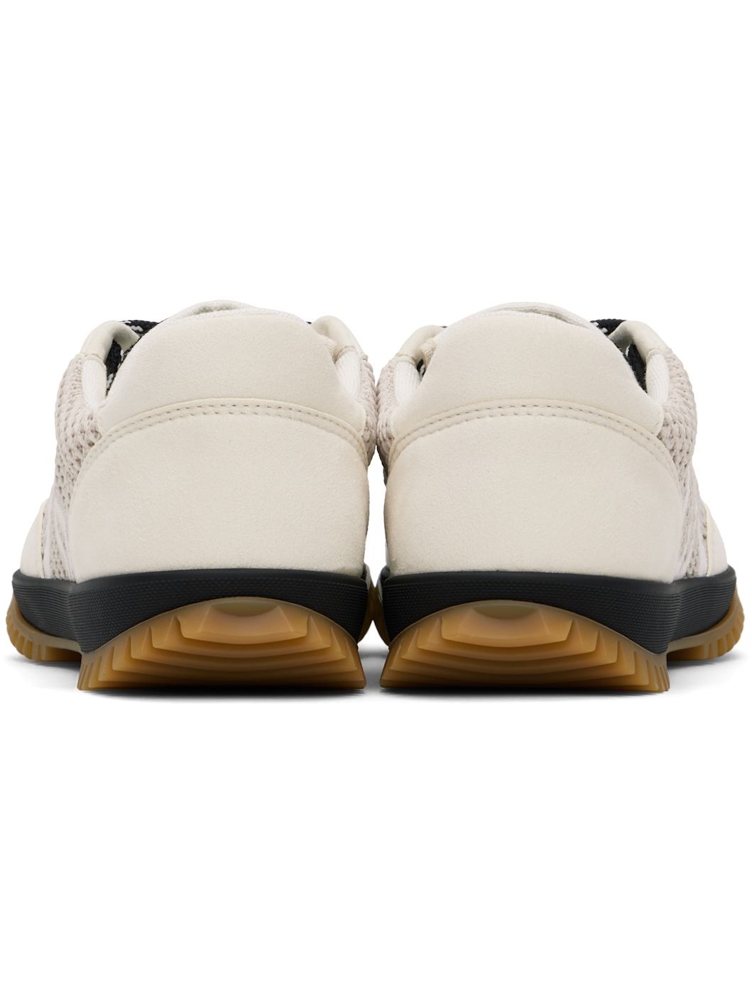 Off-White & Beige S-Wave Sport Mesh Paneled Sneakers - 2