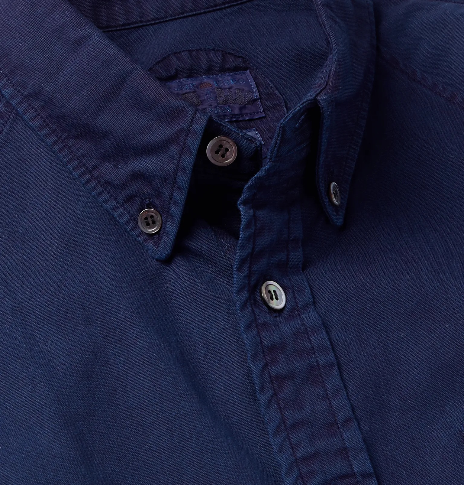 Button-Down Collar Indigo-Dyed Cotton Oxford Shirt - 5