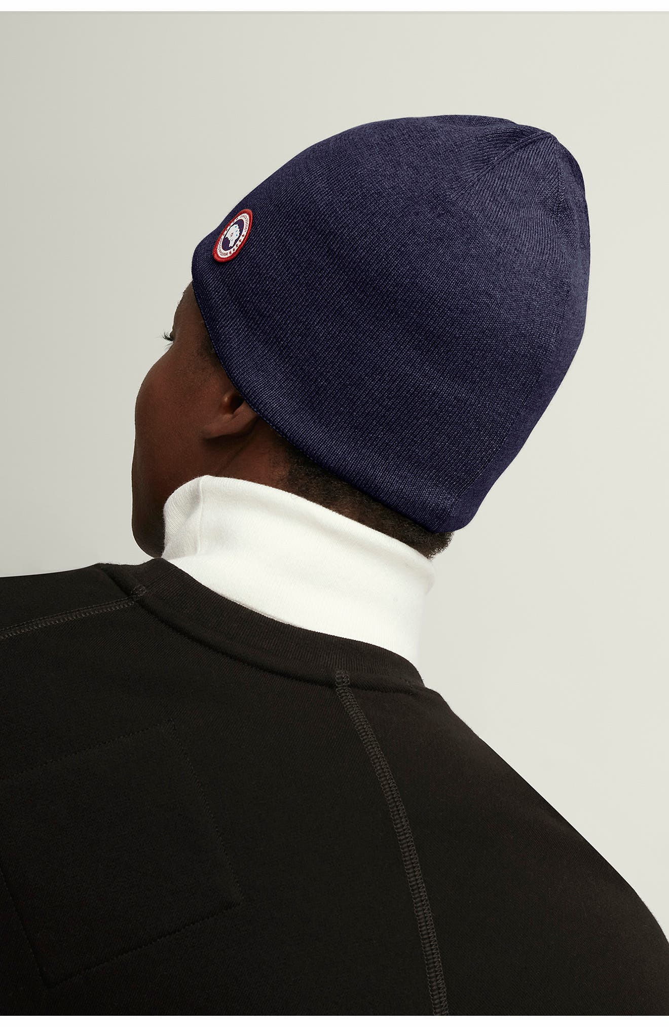 Canada Goose Standard Wool Blend Beanie in Navy Heather at Nordstrom - 6