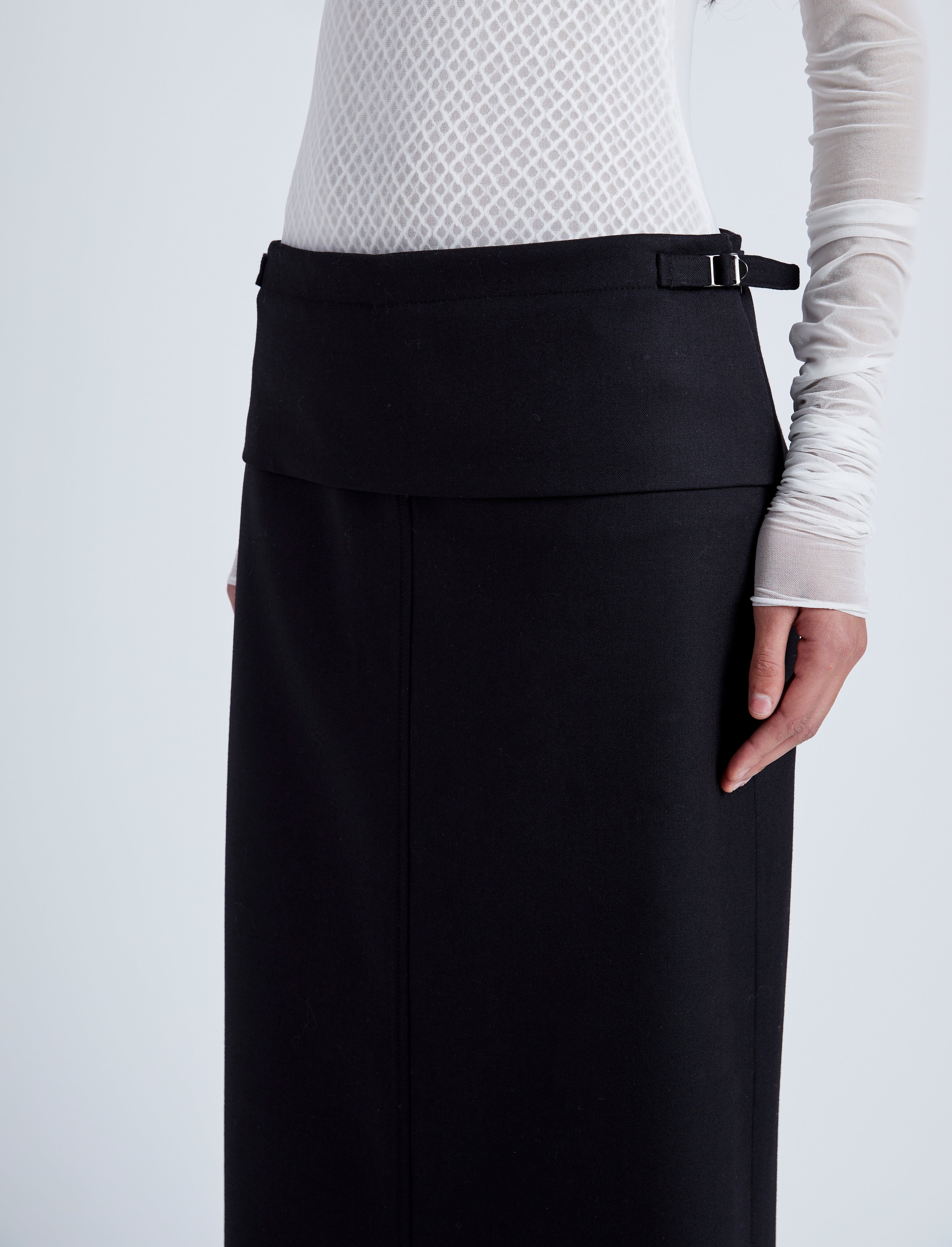 Adriana Skirt in Wool Twill Suiting - 5