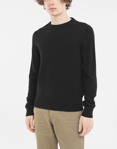 Maison Margiela Leather elbow patch sweater outlook