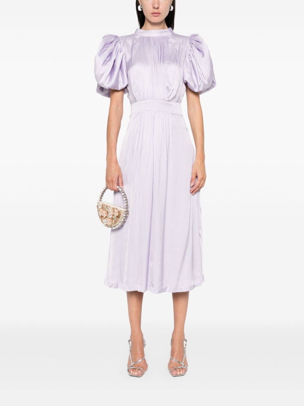 satin puff midi dress - 2