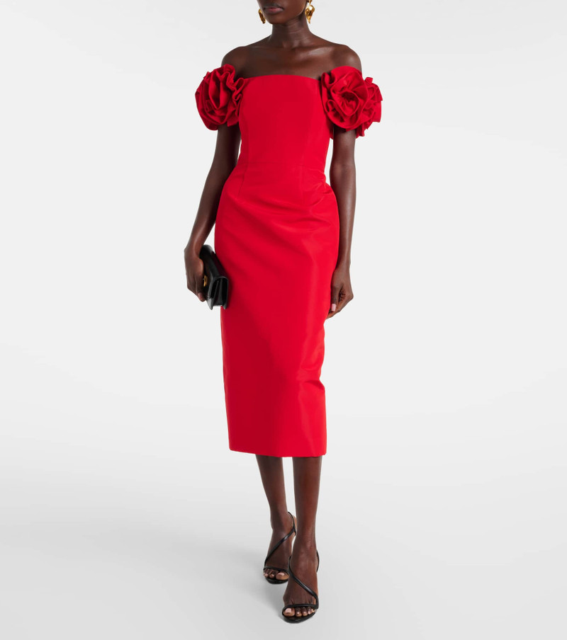 CAROLINA HERRERA Off-shoulder silk cocktail dress outlook