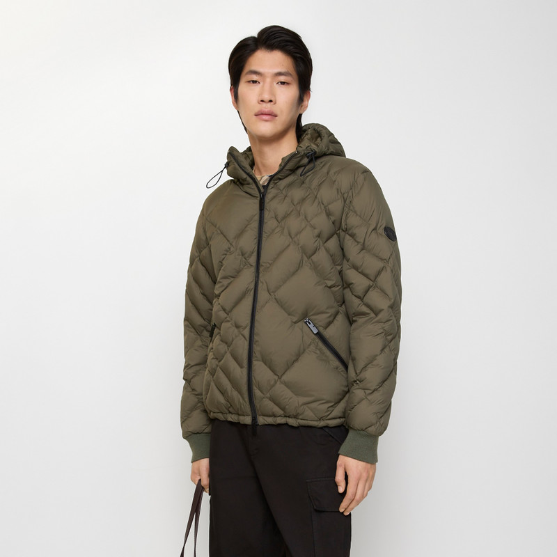 Burberry Check-stitch Nylon Doversgreen Puffer Jacket outlook