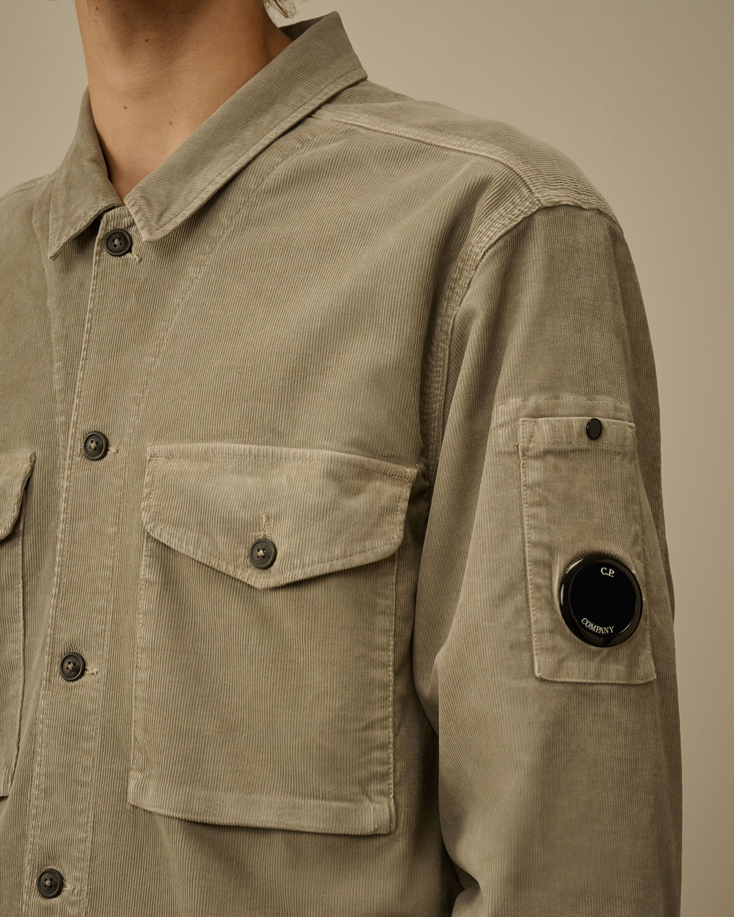 Corduroy Lens Button Overshirt - 5