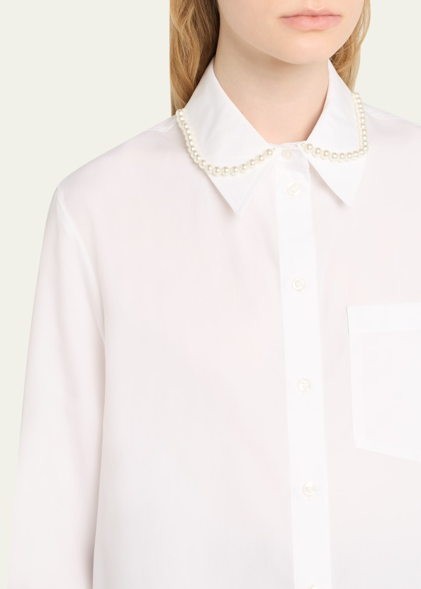 Embellished Cropped Masculine Button-Front Shirt - 5