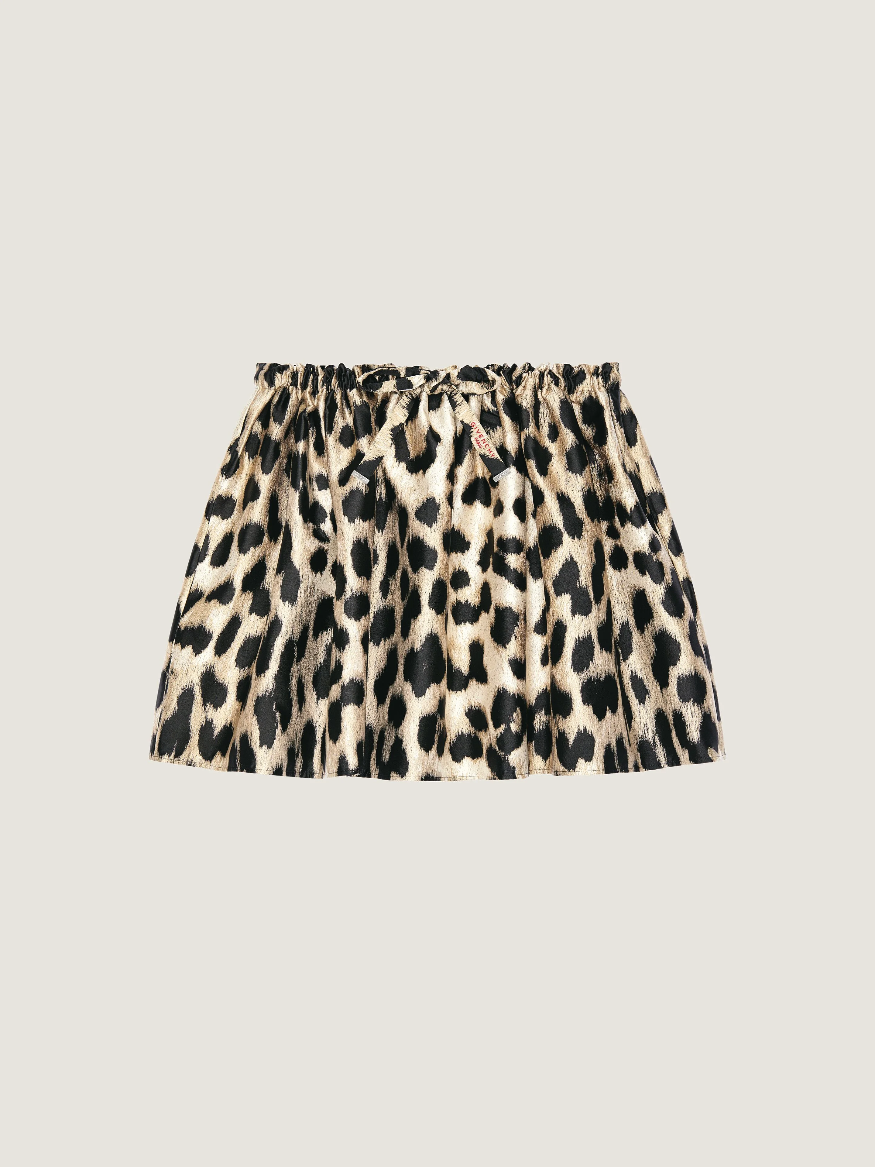 MINI PLEATED SKIRT IN LEOPARD JACQUARD - 1