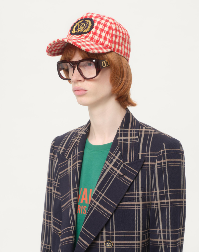 Valentino VALENTINO GARAVANI BASEBALL CAP IN COTTON AND WOOL WITH PATCH outlook