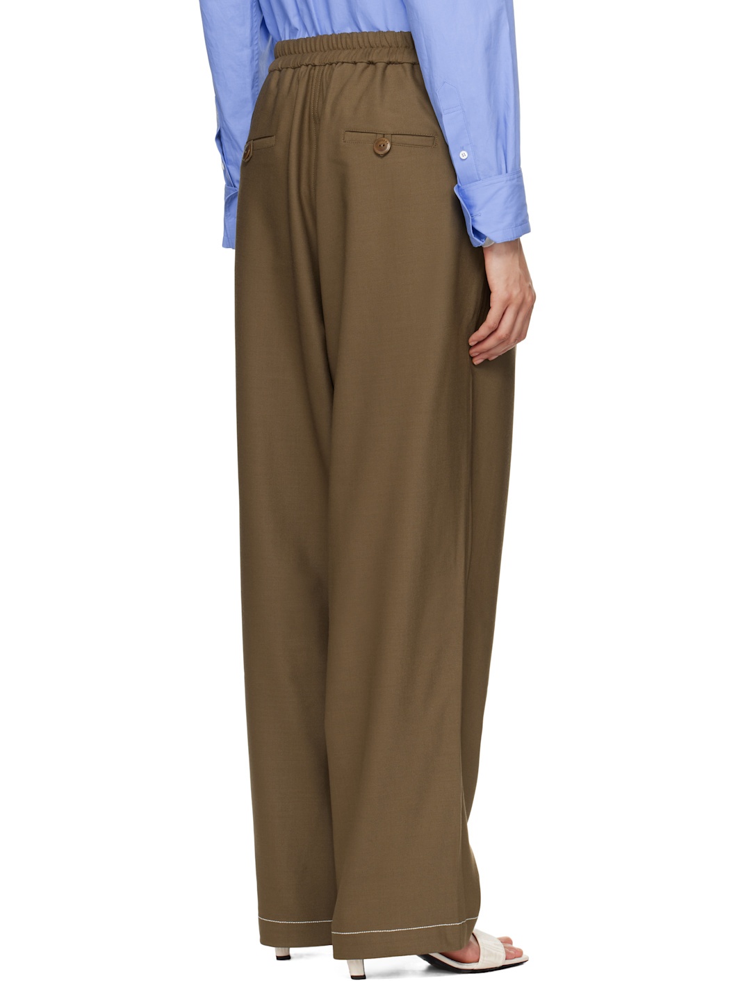 Brown Tailoring Stitch Trousers - 3