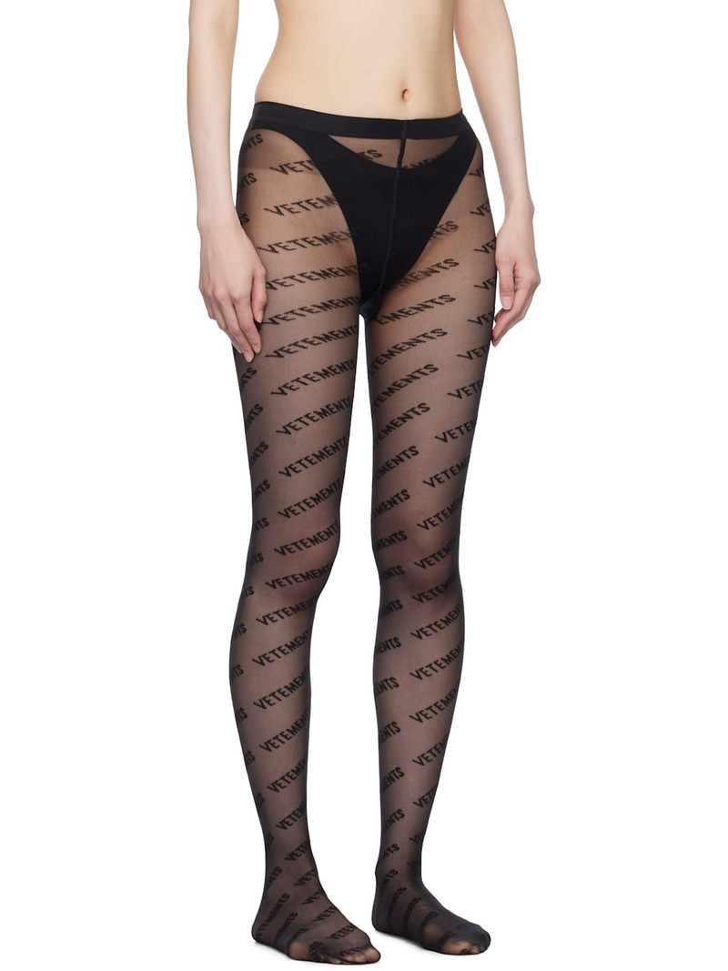 VETEMENTS Black Wolford Edition Logo Tights outlook