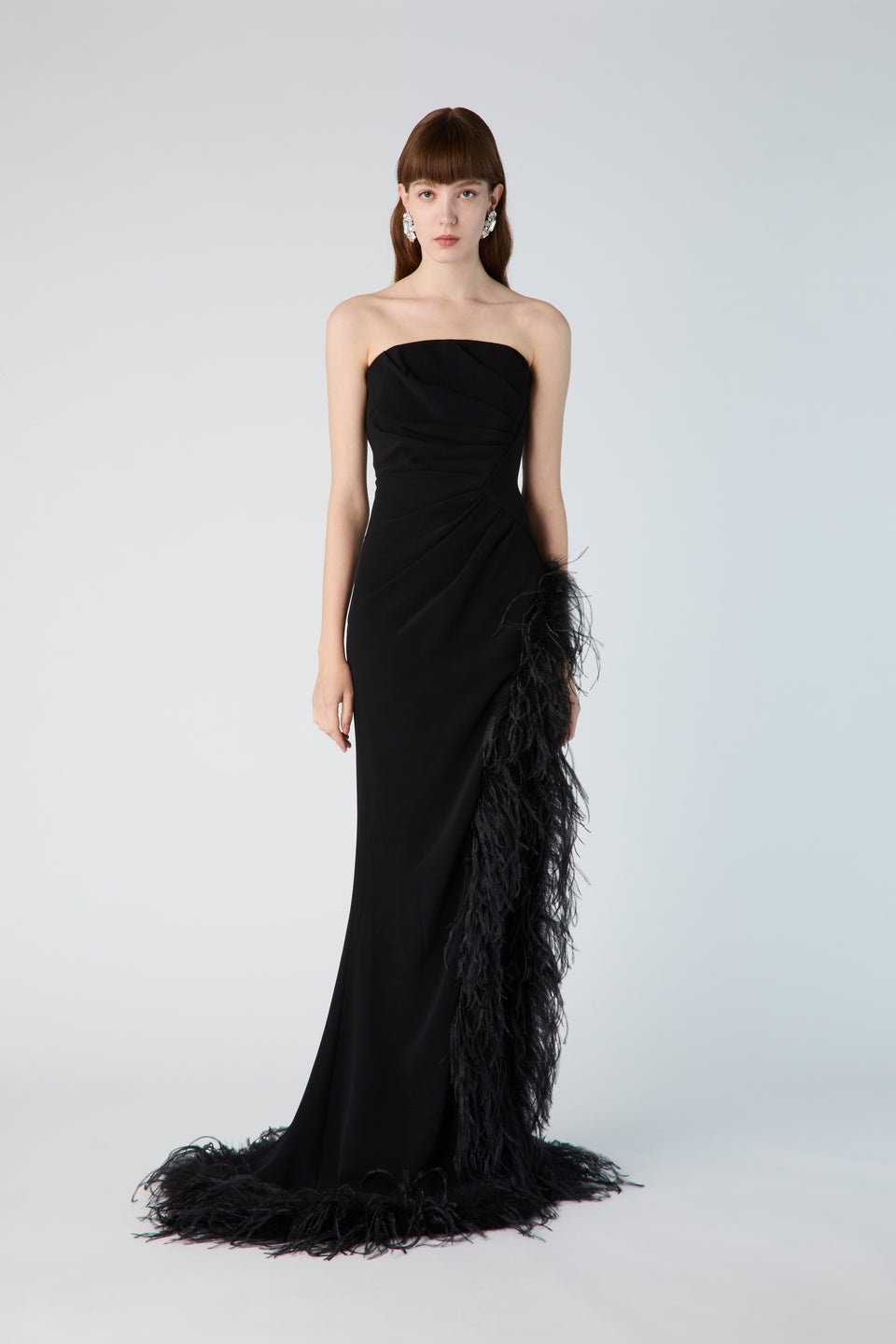 CADY GOWN WITH FEATHERS AND SPLIT - 4