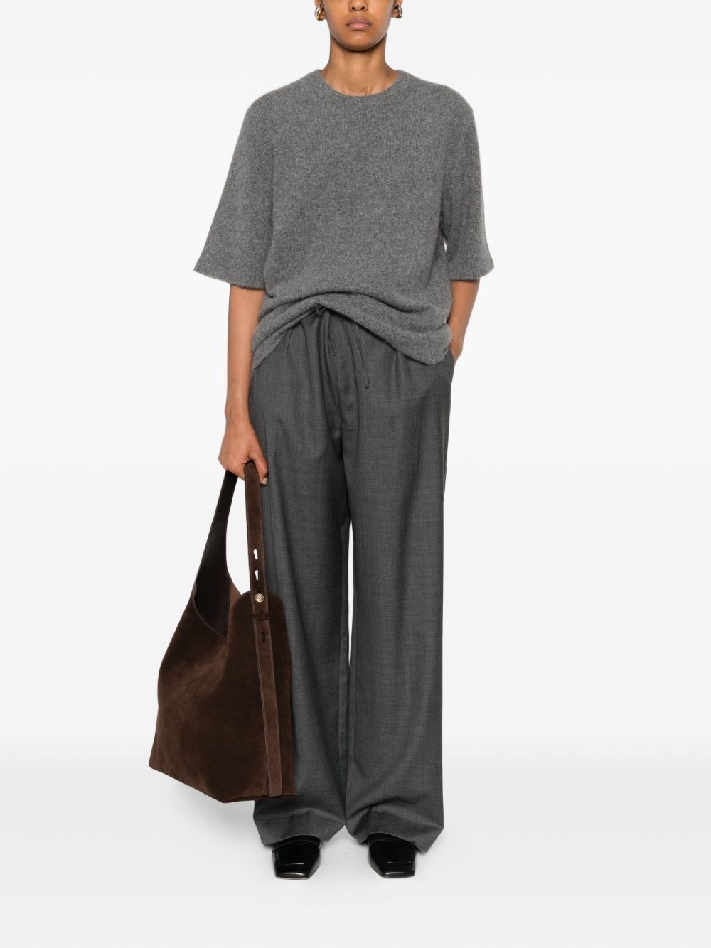 drawstring wool trousers - 2