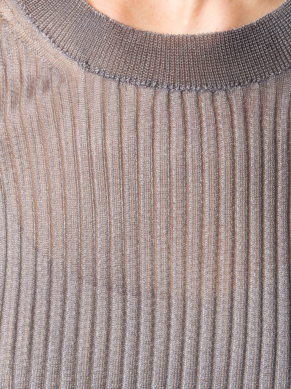 metallic ribbed knitted top - 5