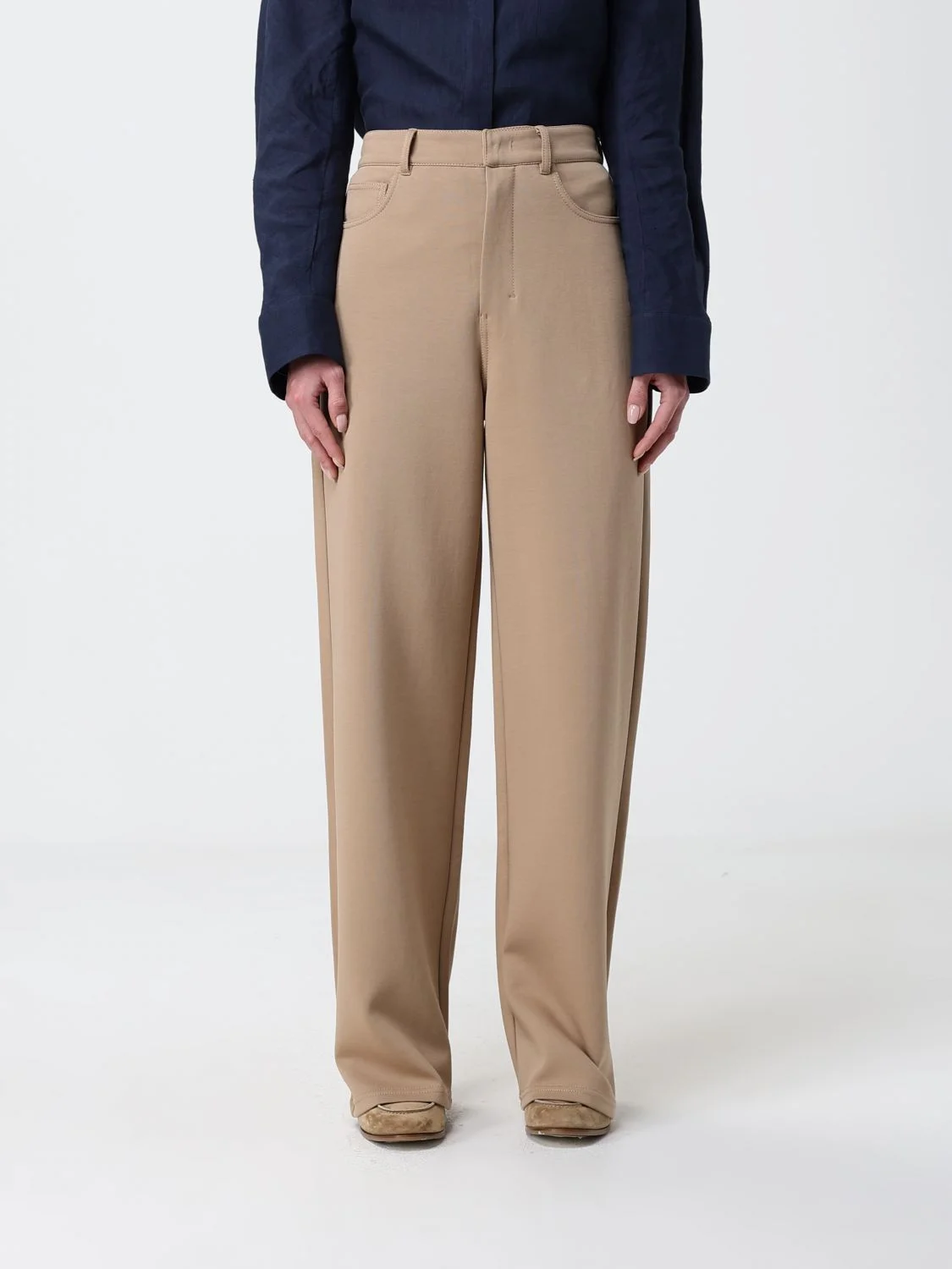 'S Max Mara Cotton Blend Palazzo Trousers - 1