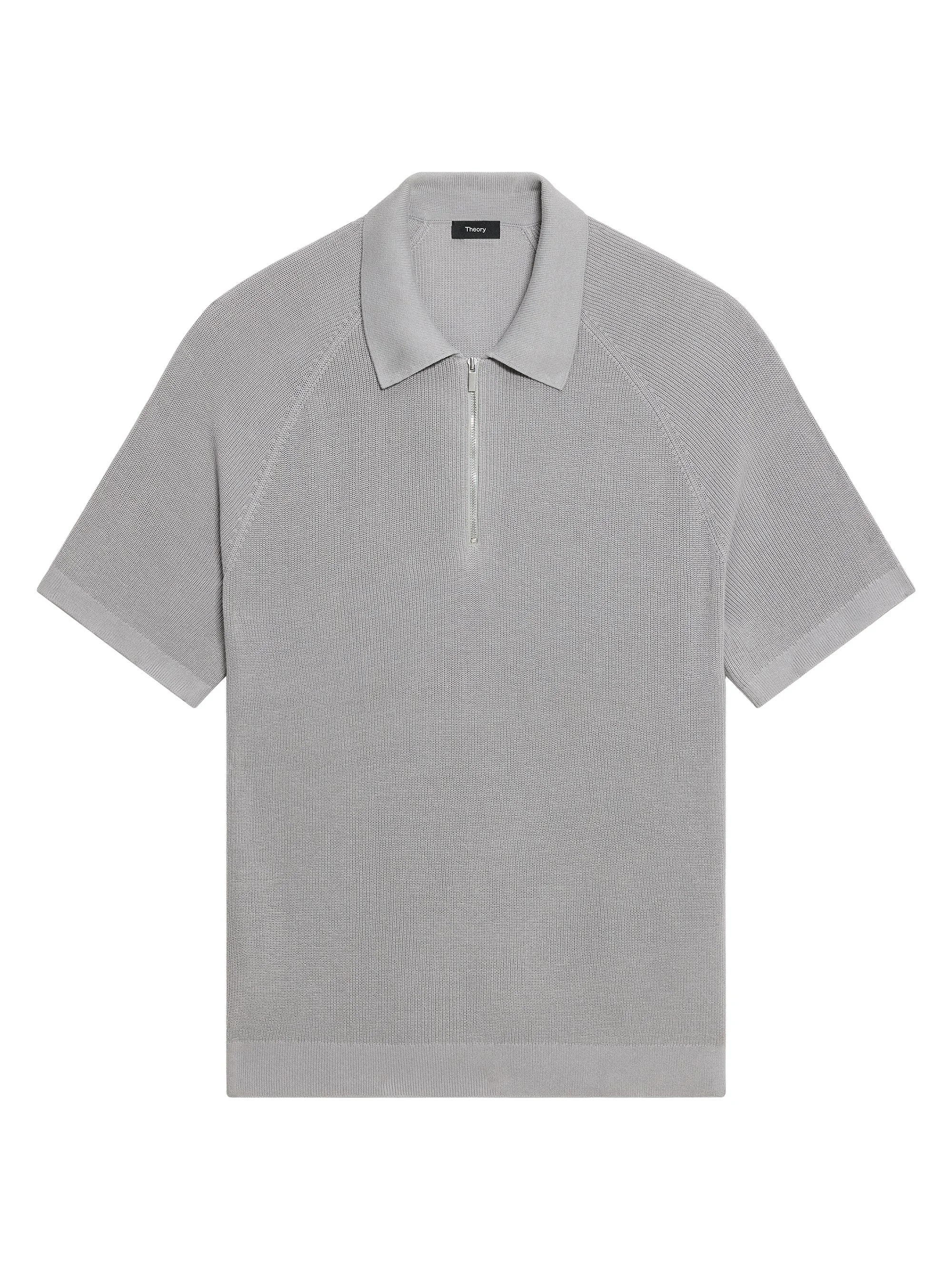 Men's Tactile Cotton Quarter-Zip Polo Shirt - New Dark Vapor - 1