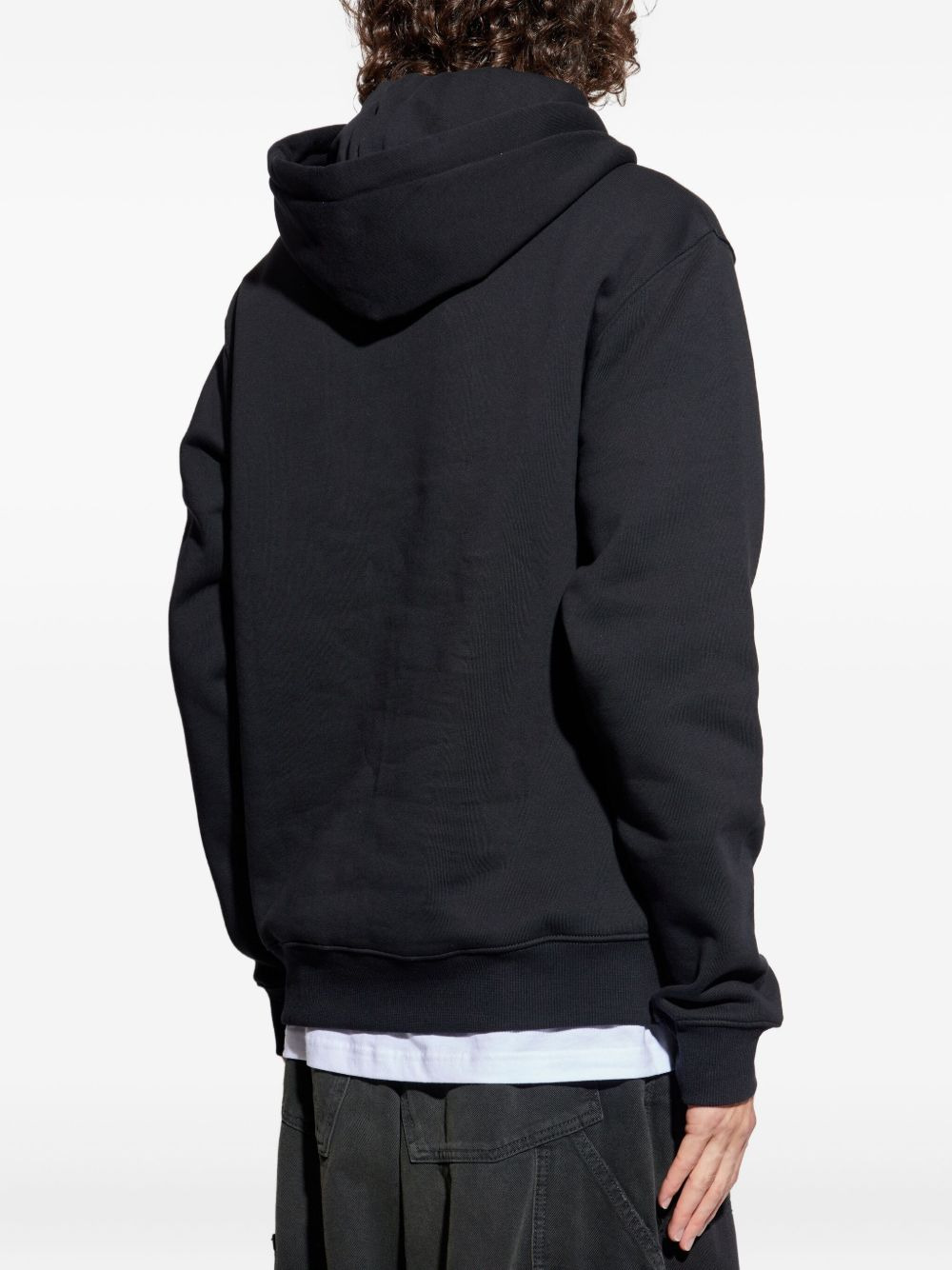 logo-print cotton hoodie - 4