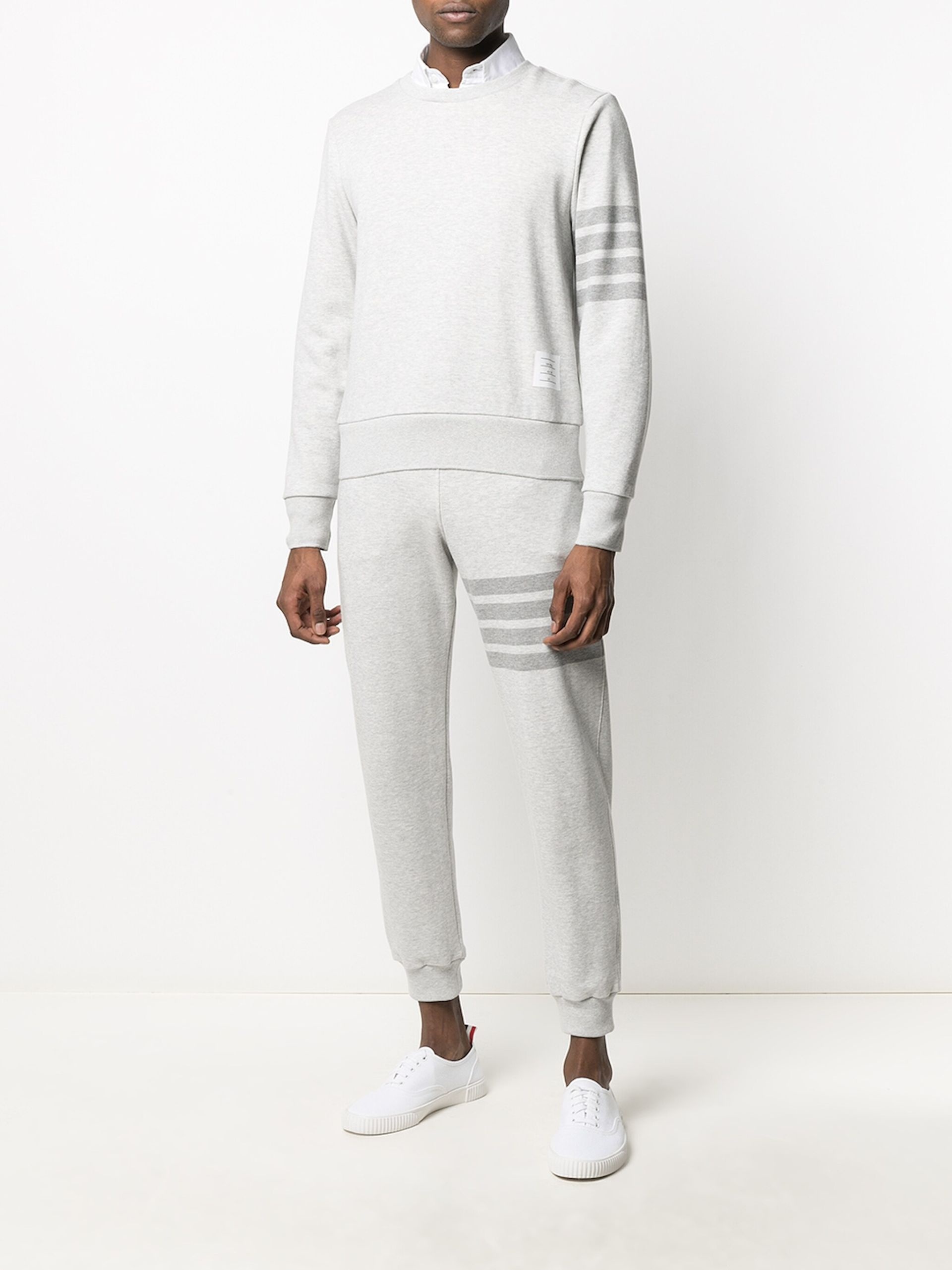 grey 4-Bar stripes cotton sweatshirt - 2