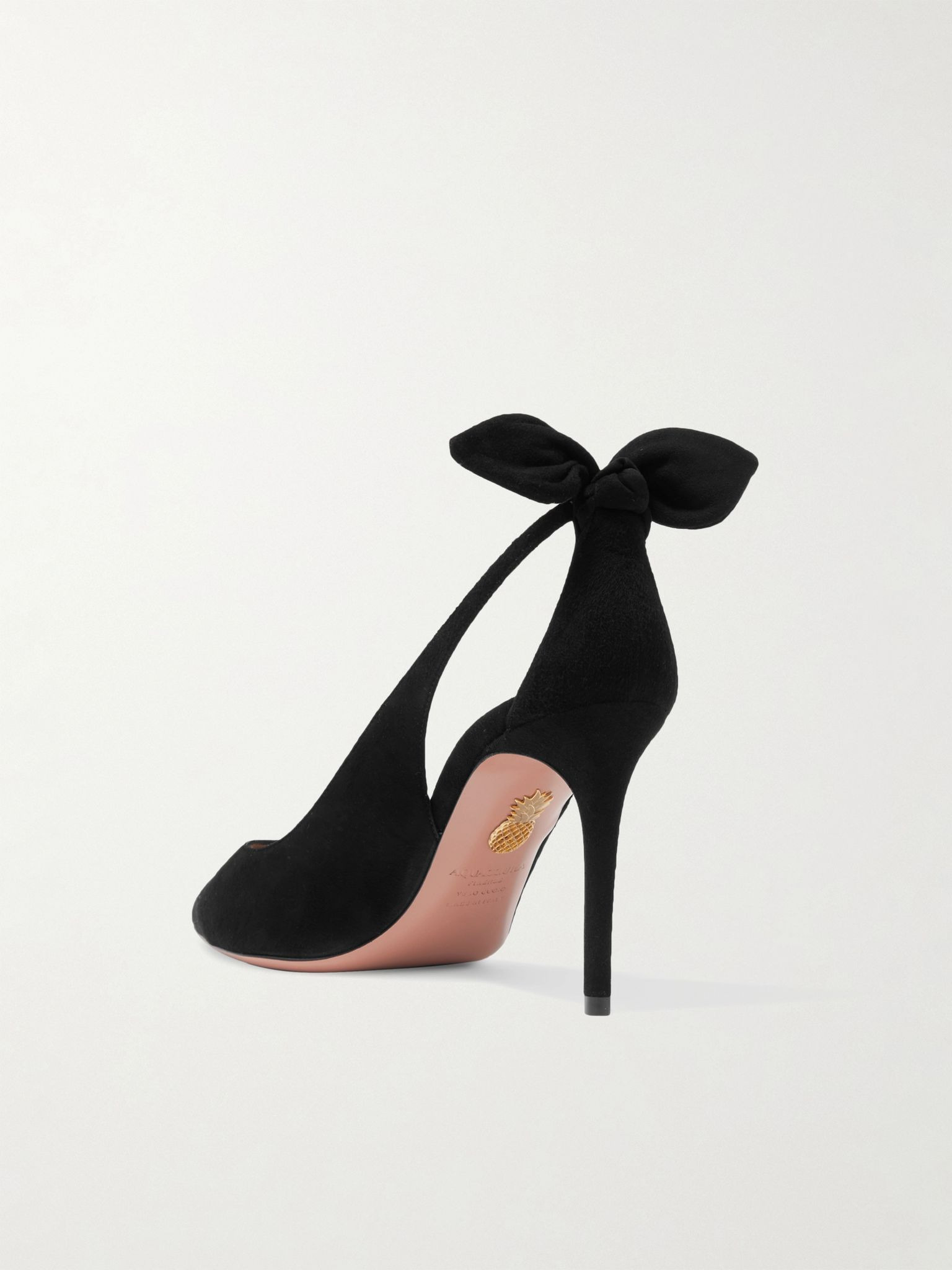 Bow Tie 85 suede pumps Black - 3