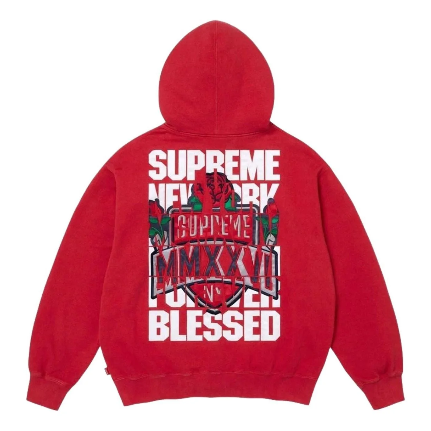 Supreme FW26 Blessed Appliqué Zip Up Hooded Sweatshirt 'Red' SUP-FW26-070-RED - 1