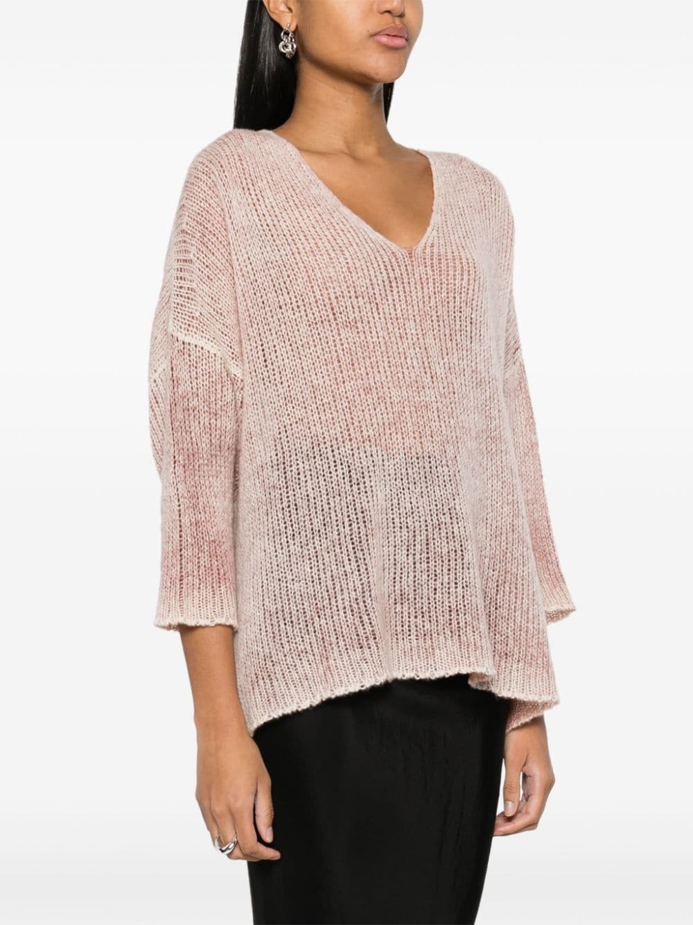 V-neck drop-shoulder jumper - 3