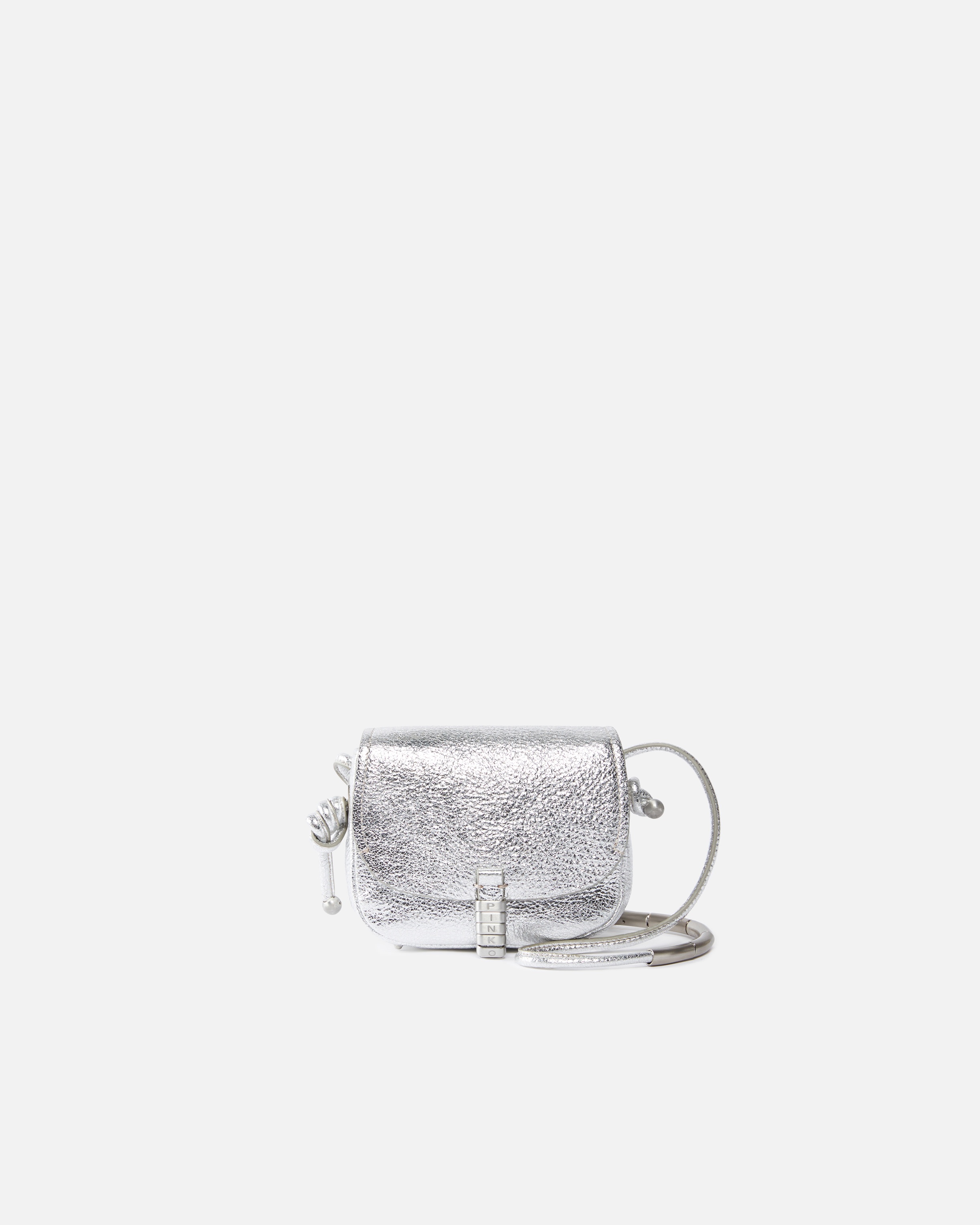CROSSBODY MICRO SADDLE BAG IN LAMINATED LEATHER - 1