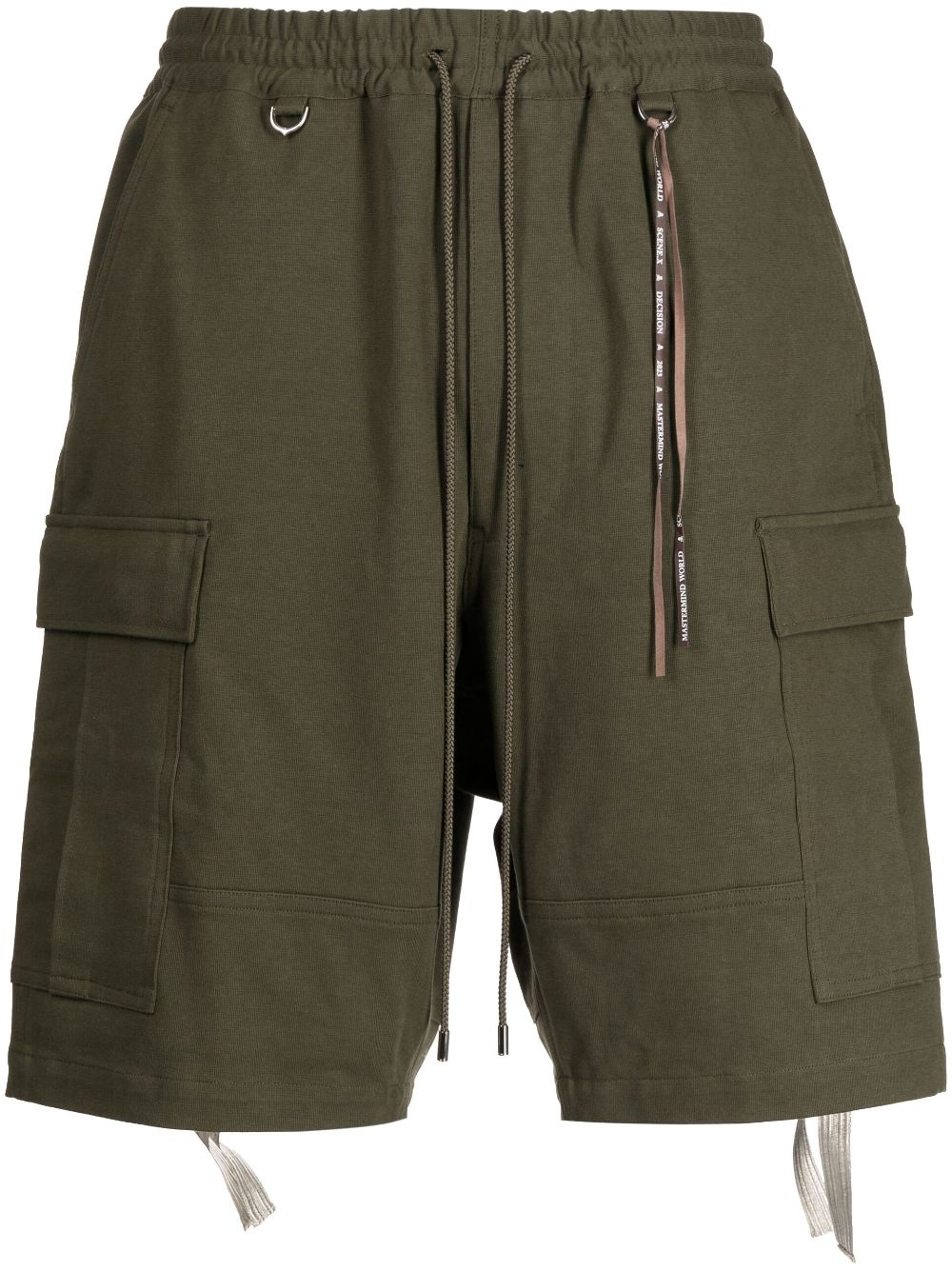 skull-embroidered cargo shorts - 1