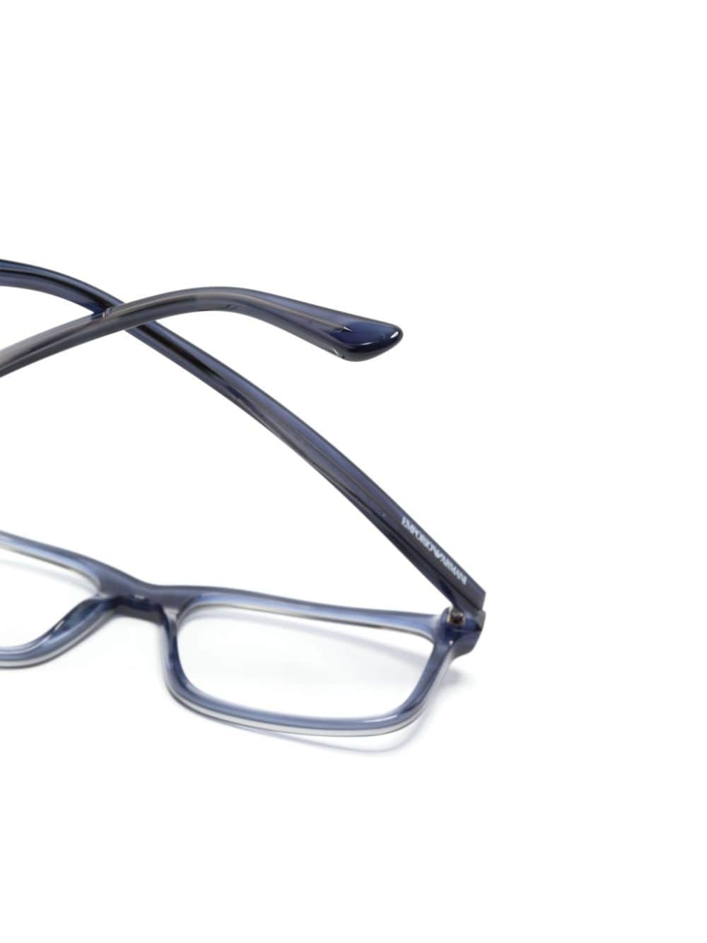 logo-print rectangle-frame glasses - 3