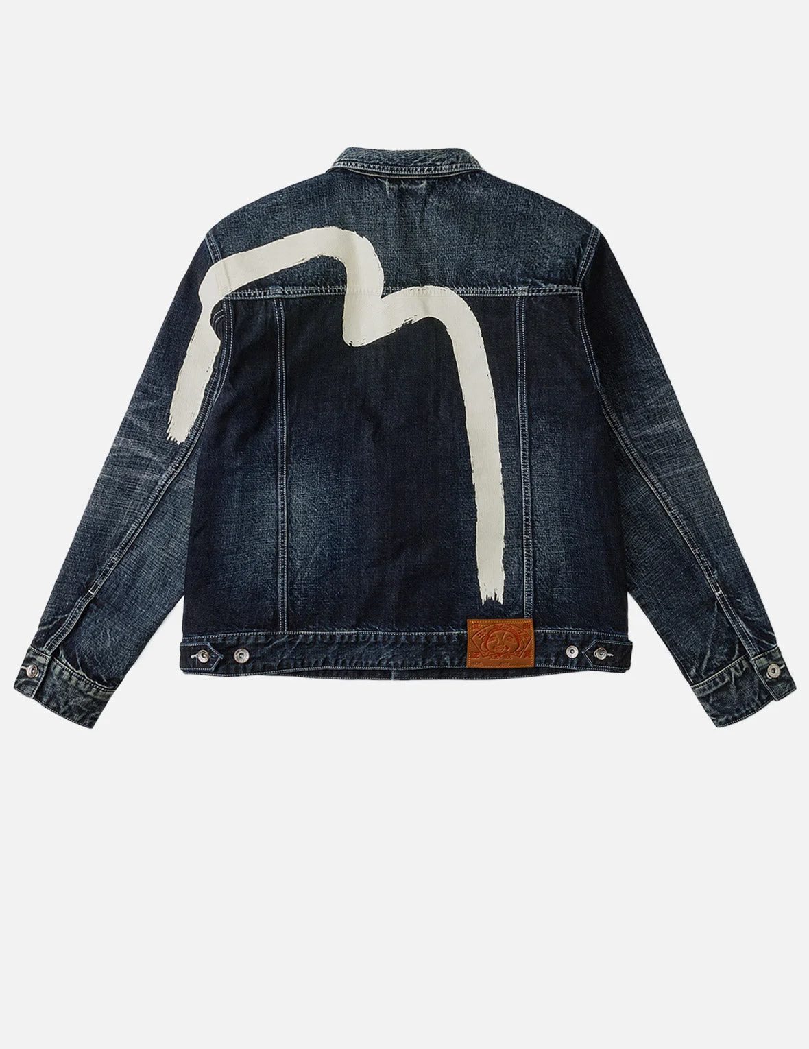 Hand Brush Printed Daicock Denim Jacket - 1