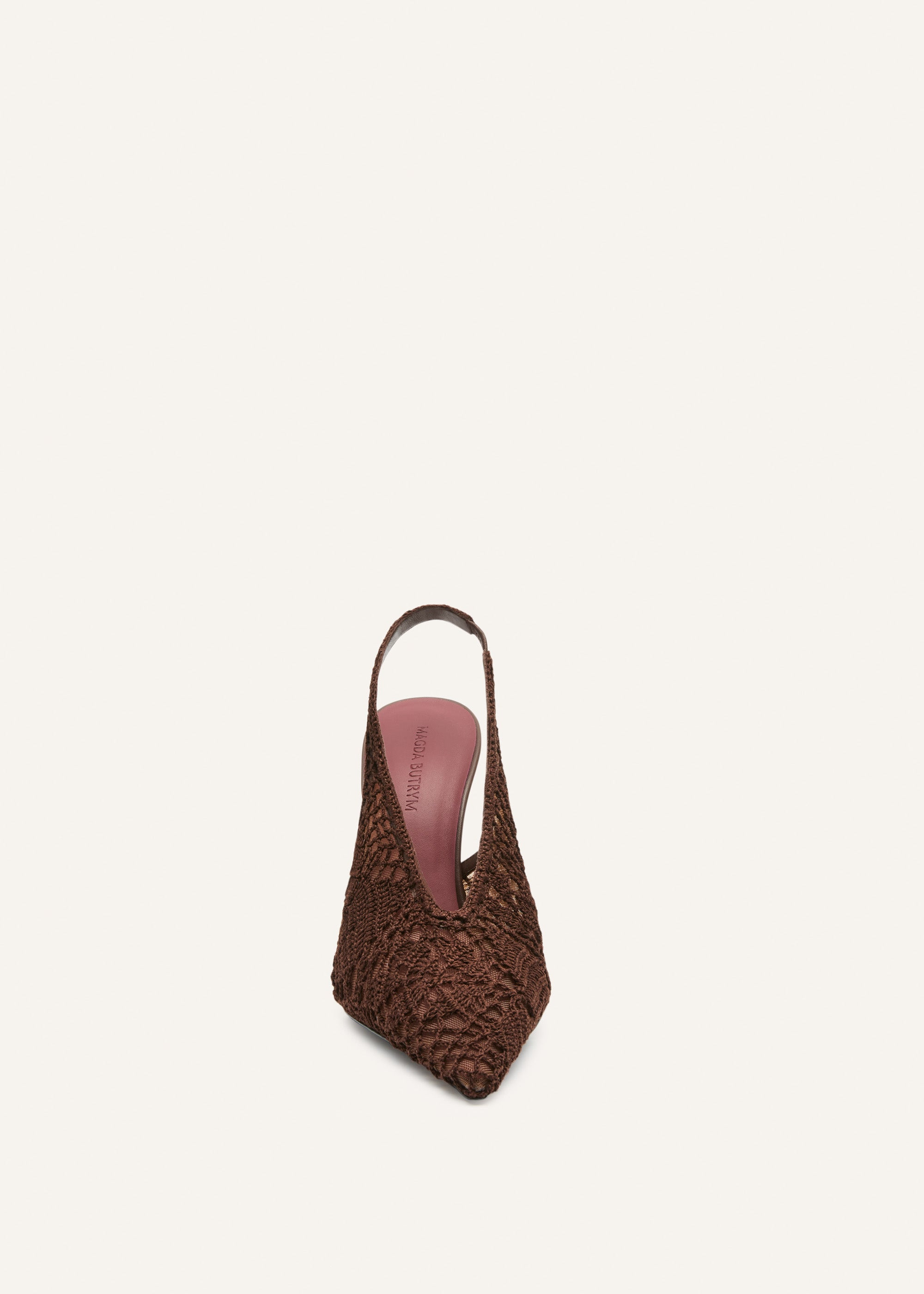 Slingback crochet heels in brown - 2