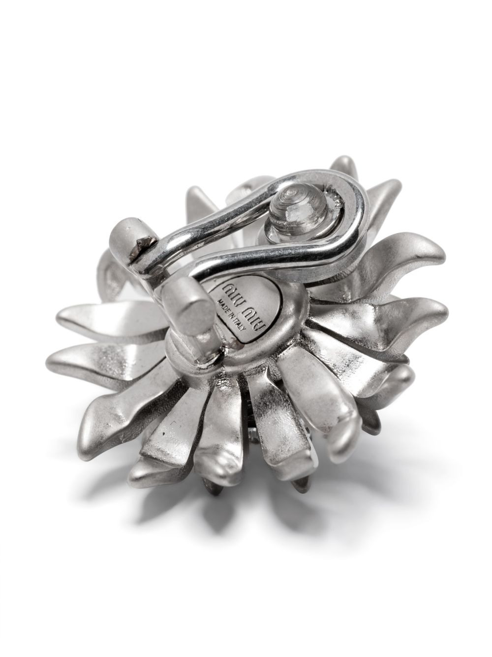 floral-motif clip-on earrings - 3