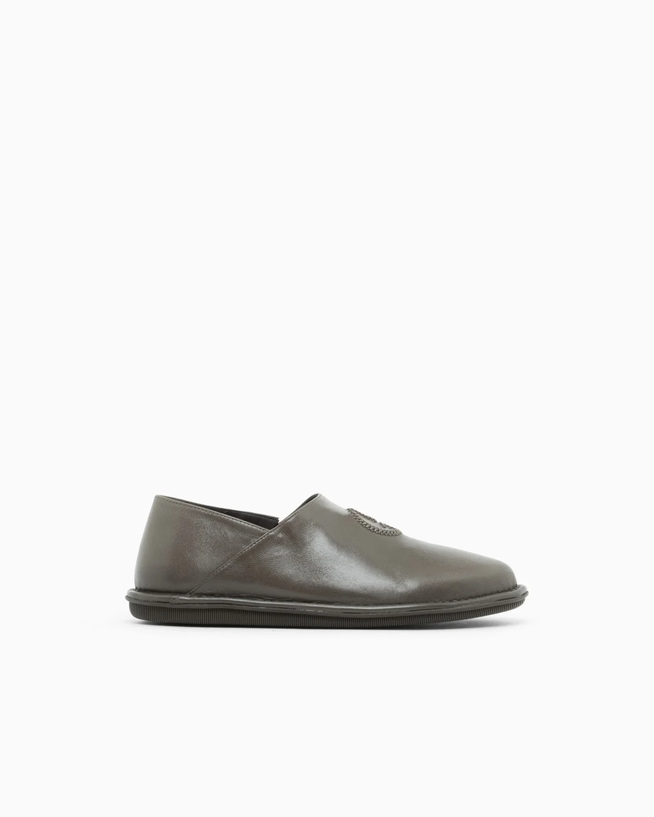 SLIPPER IN LEATHER WITH A RUBBER SOLE - 1