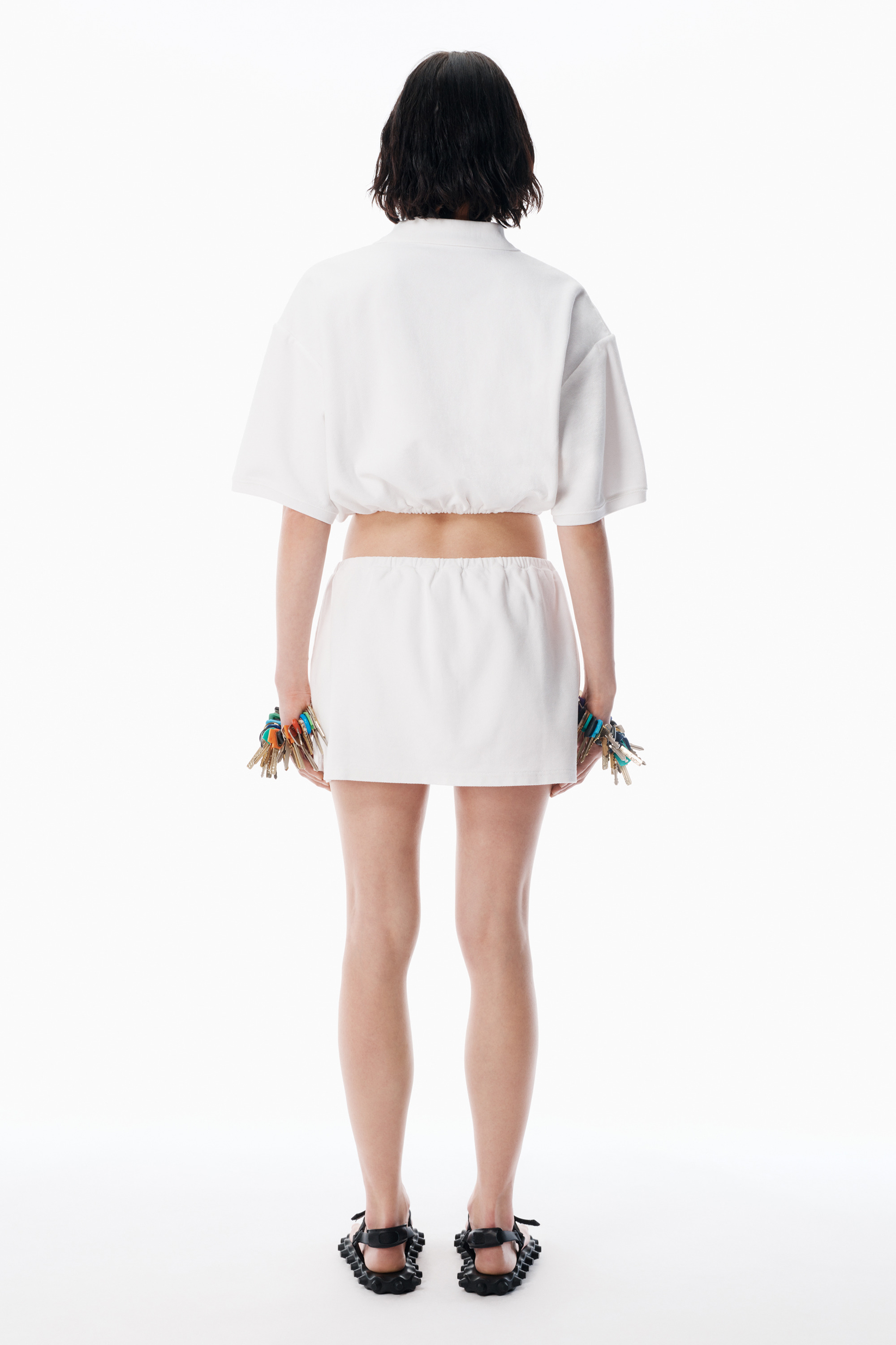 white deconstructed polo shirt - 4