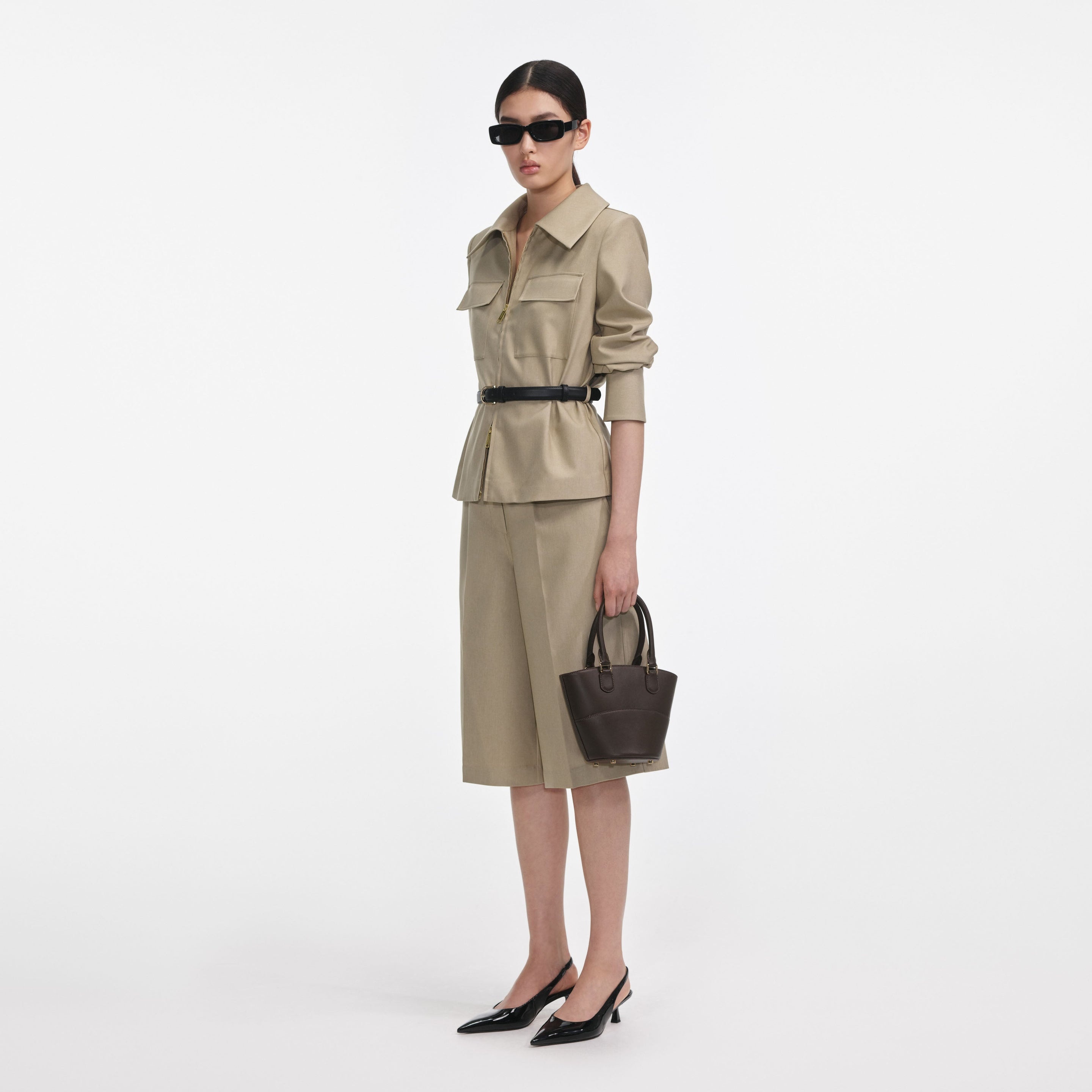 Beige Twill Playsuit - 2