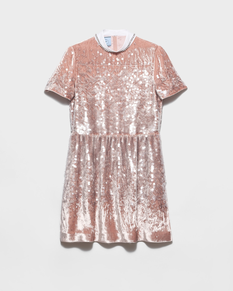 Sequined velvet mini-dress 1