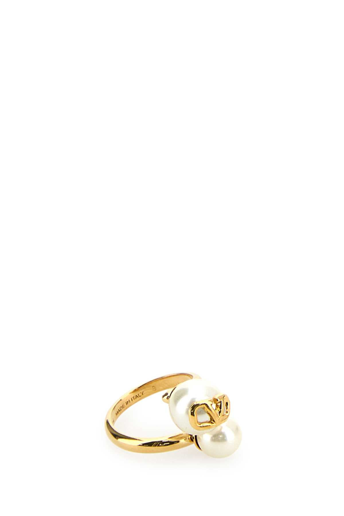 Valentino Garavani Women Gold Metal Vlogo Signature Ring - 3