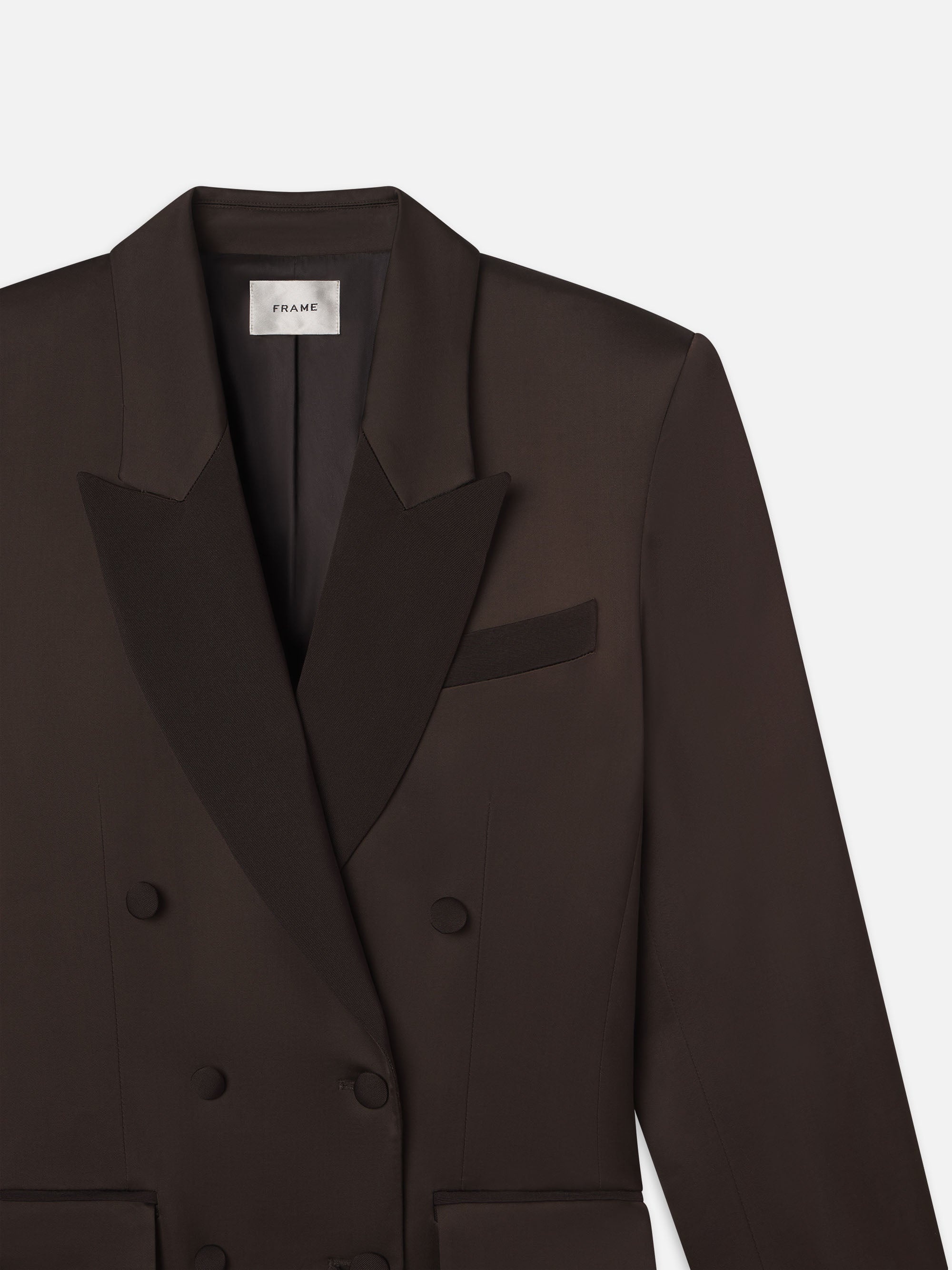 Double-Breasted Slim Blazer in Espresso - 3