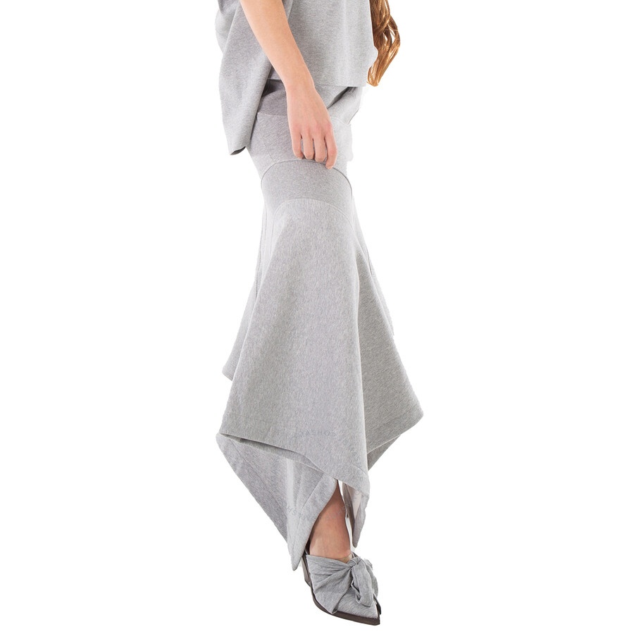 The Attico Grey Asymmetrical Cotton Maxi Skirt - 2