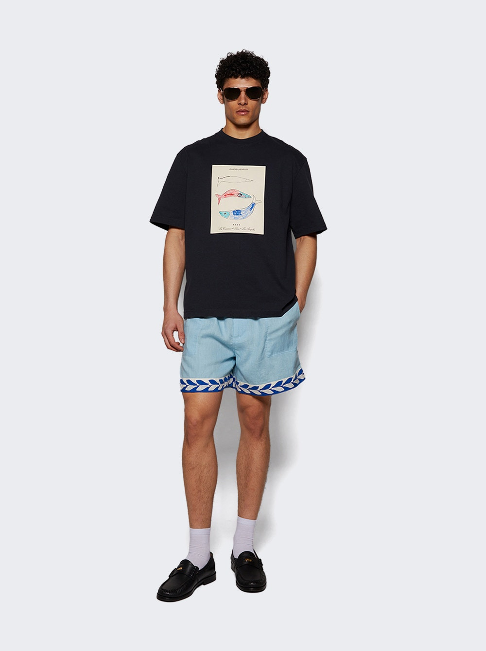 Seedling Stripe Shorts White Blue - 5
