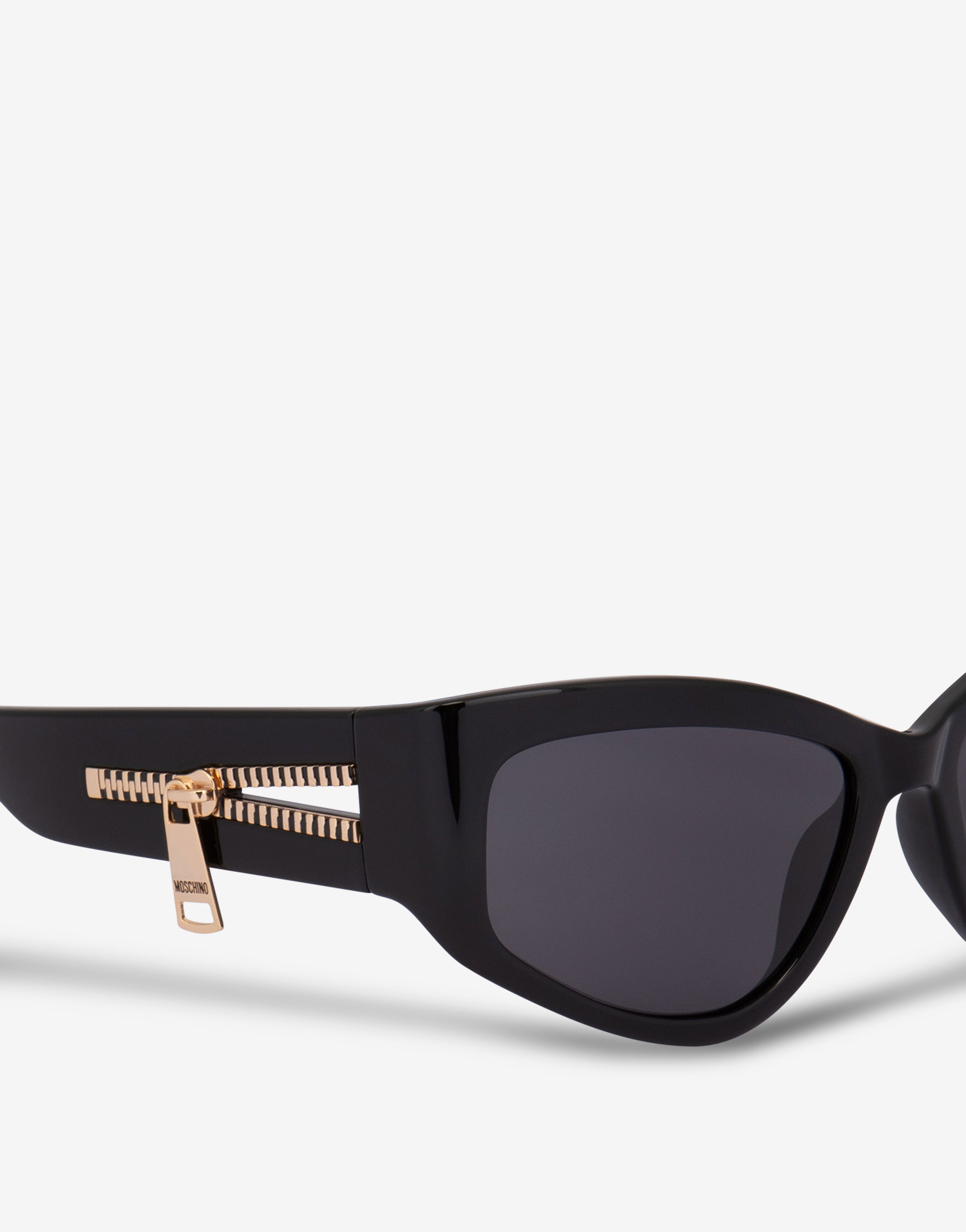 GOLD ZIPPER BLACK SUNGLASSES - 3