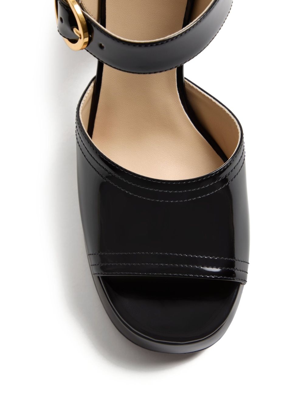 FAWCETTE PLATFORM SANDAL IN POLISHED CALFSKIN 100MM - 5