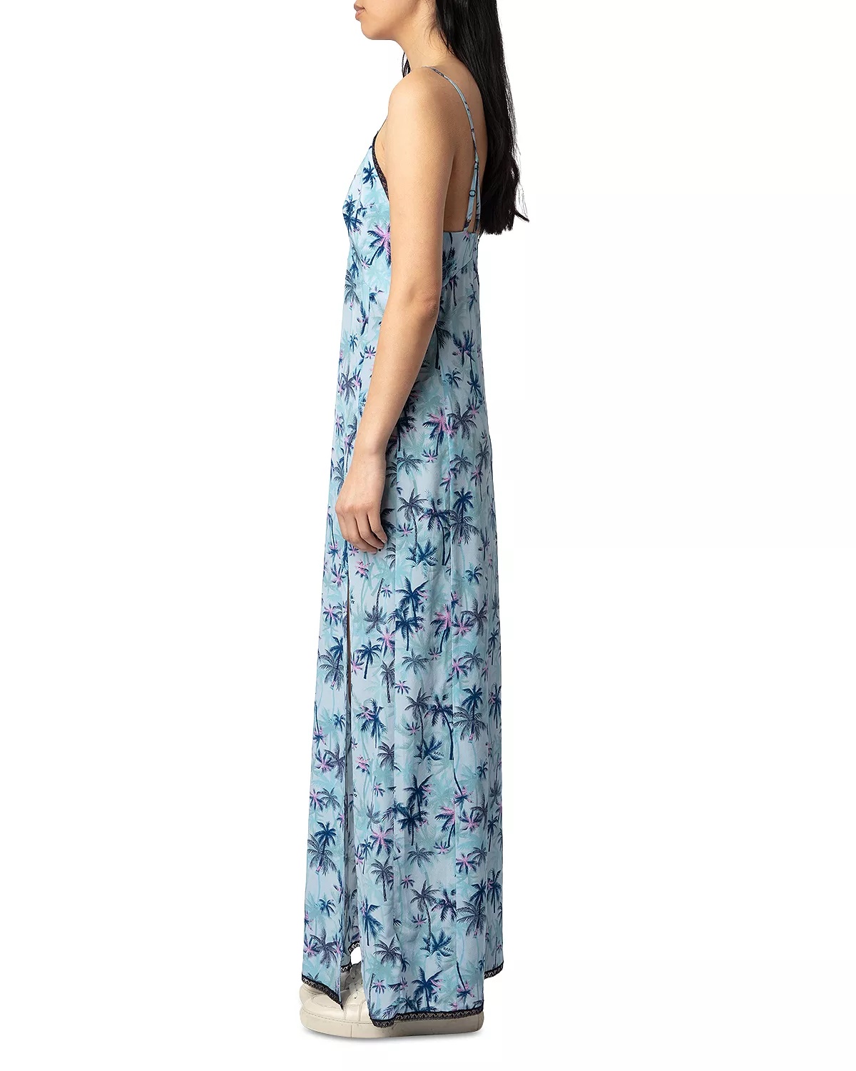 Ramelil Sunset Palm Mist Silk Dress - 4