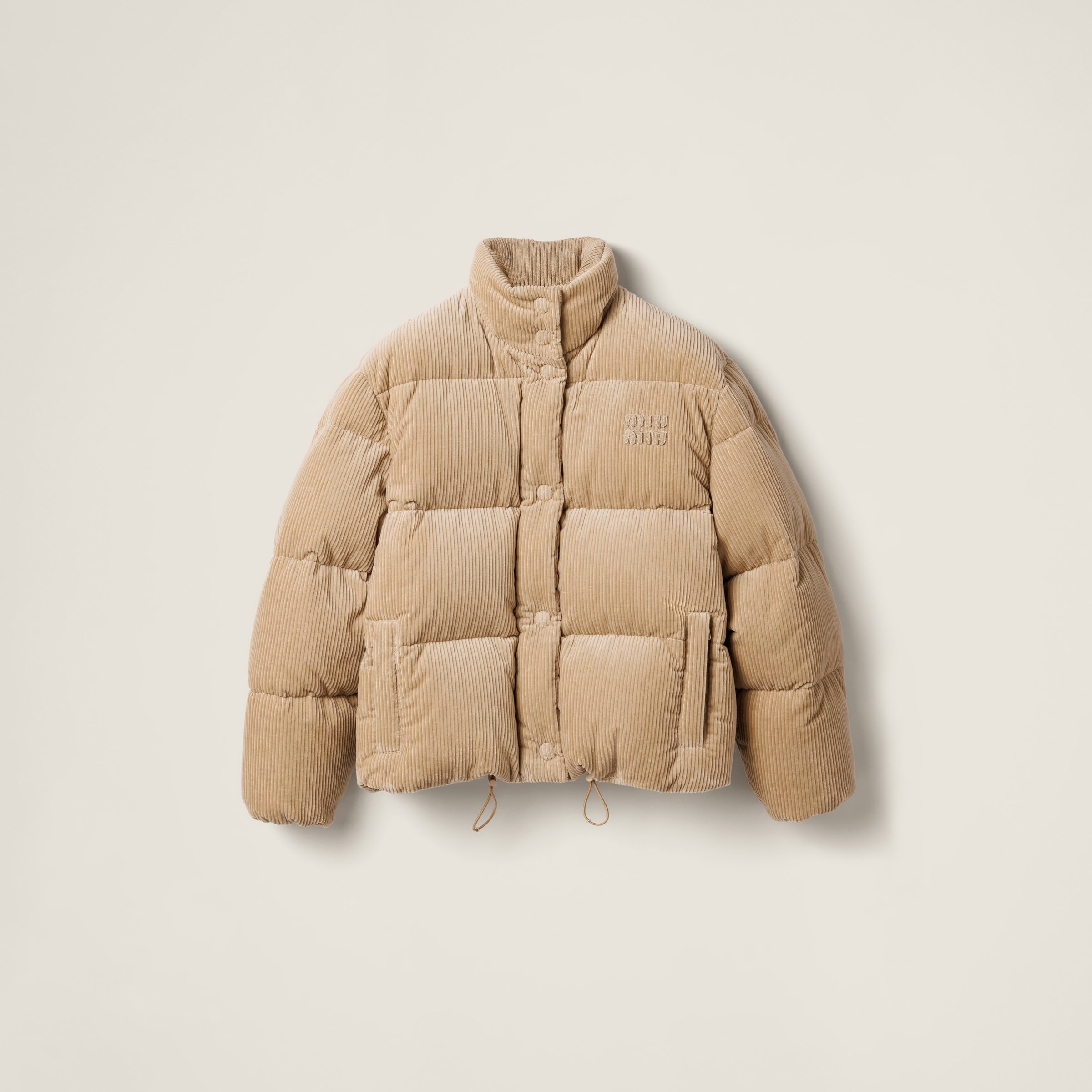 Miu Miu Medium-weight corduroy down jacket | miumiu | REVERSIBLE
