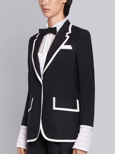 Thom Browne Black Super 120s Plain Weave Wide Lapel Jacket outlook