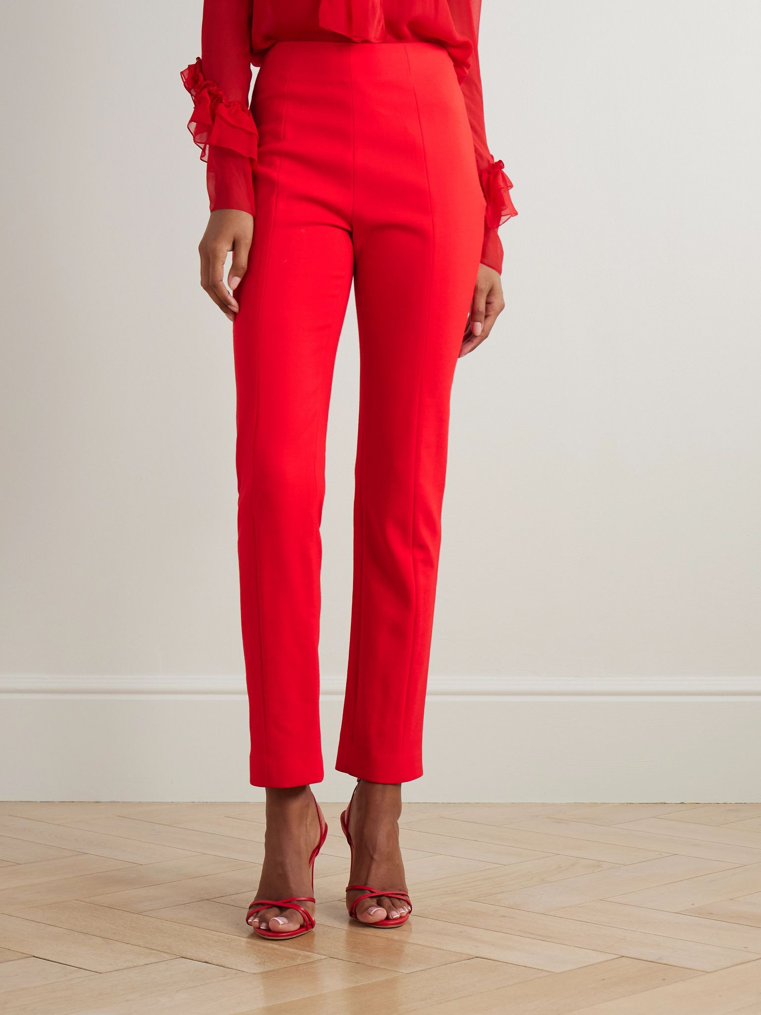 Emilie wool-blend skinny pants Red - 3